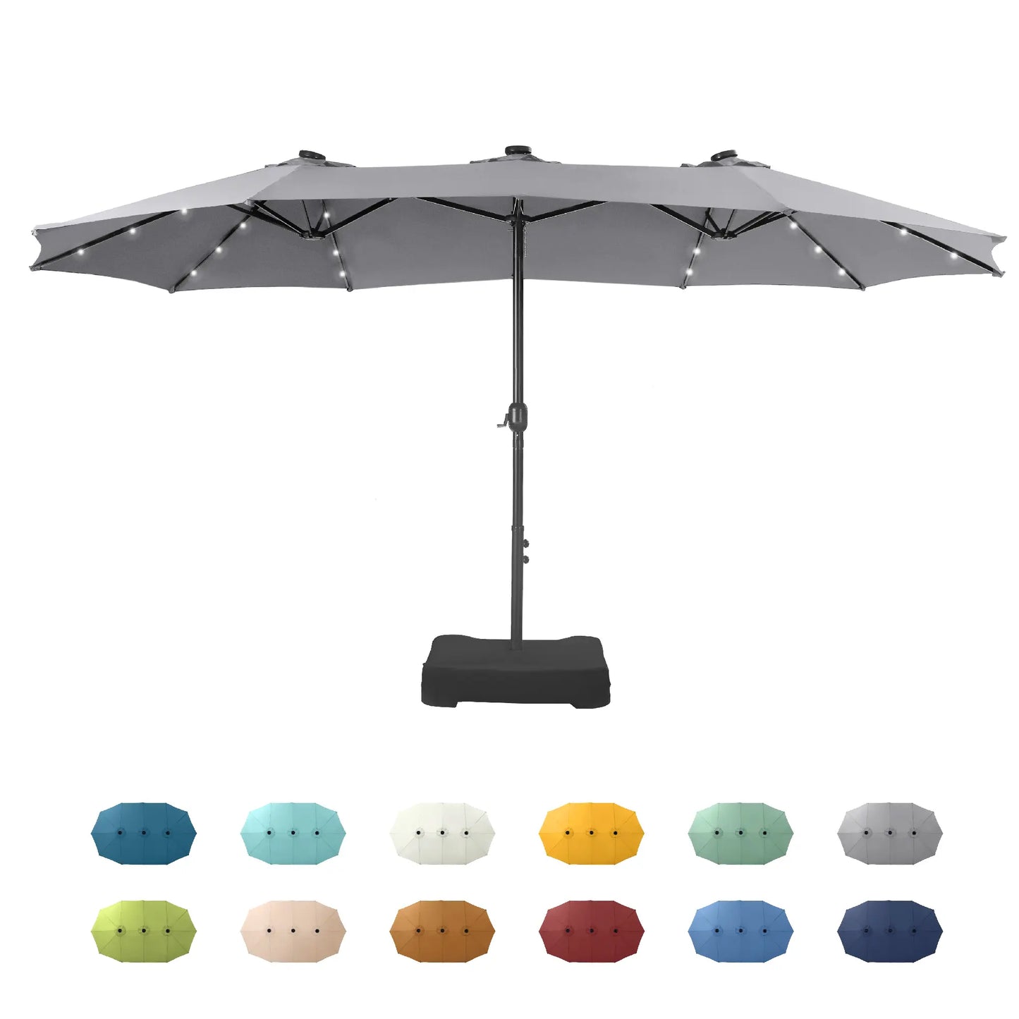 15-foot Large Outdoor Patio Umbrella with Base