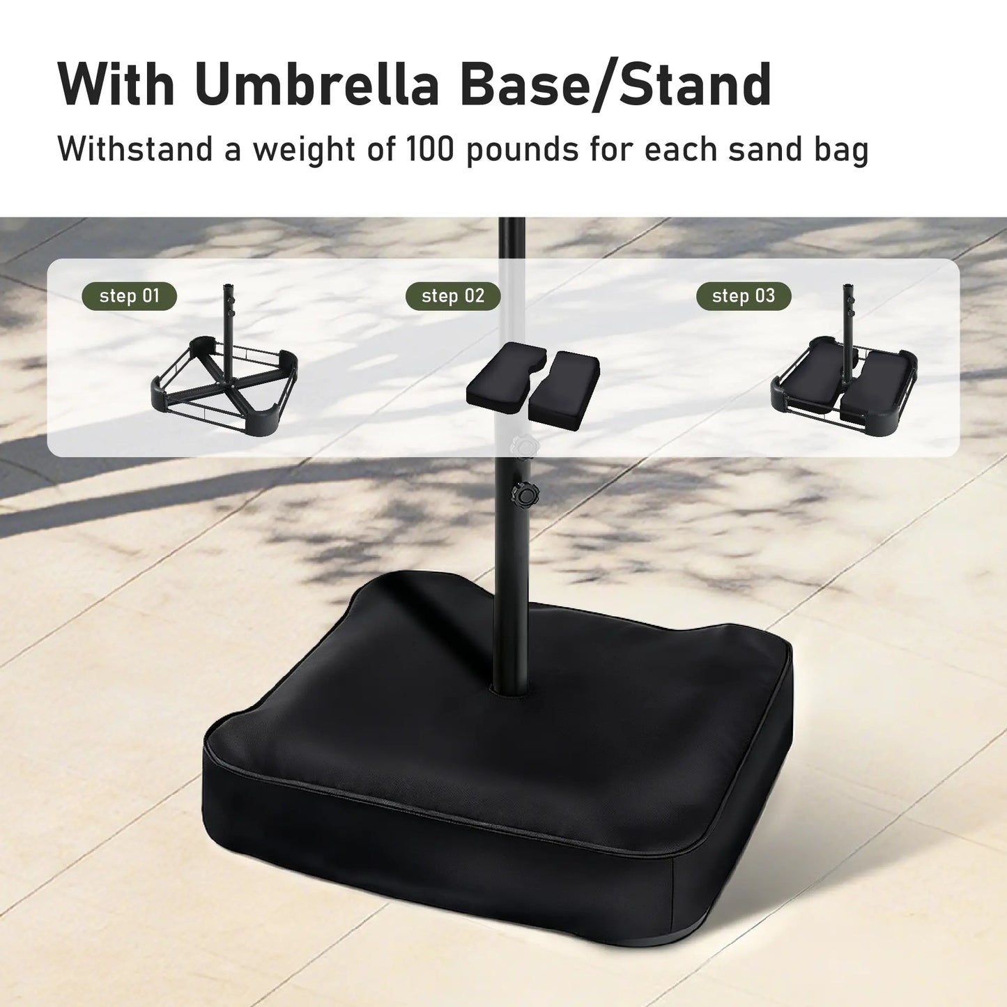 15-foot Large Outdoor Patio Umbrella with Base
