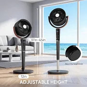 Quiet Adjustable Pedestal Fan with Remote 15 Speeds Oscillating Standing Fan for Bedroom and Home